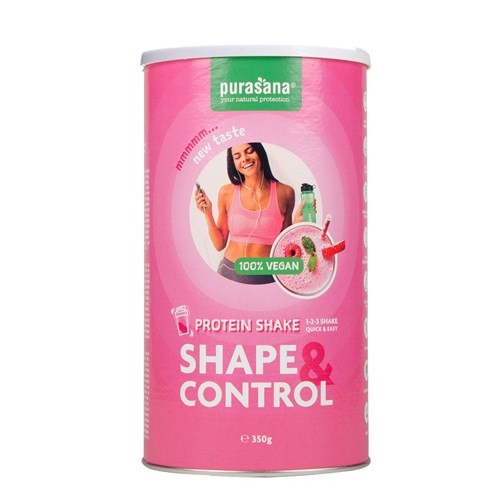 Purasana Shape & Control - Vegan protein shake FRAISE & FRAMBOISE BIO 350 Gramm